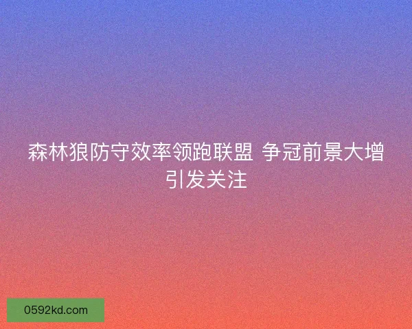 森林狼防守效率领跑联盟 争冠前景大增引发关注