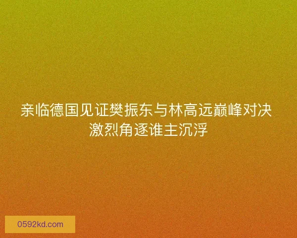 亲临德国见证樊振东与林高远巅峰对决 激烈角逐谁主沉浮